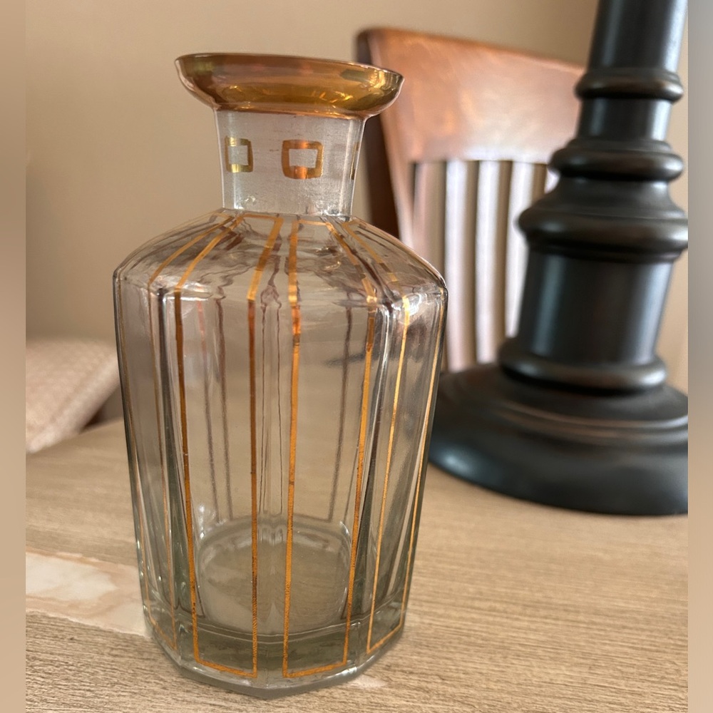 French Gold Trim Cotes Plates Perfume Bottle T855 N°1 Crystal France RARE 🇫🇷
